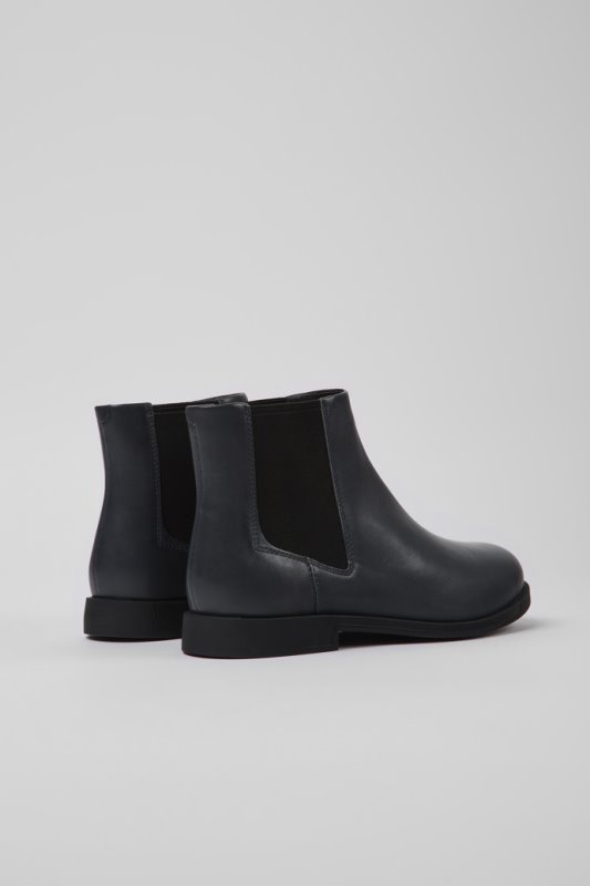 Camper Bowie сиви кожени боти до глезена за жени нови постъпления