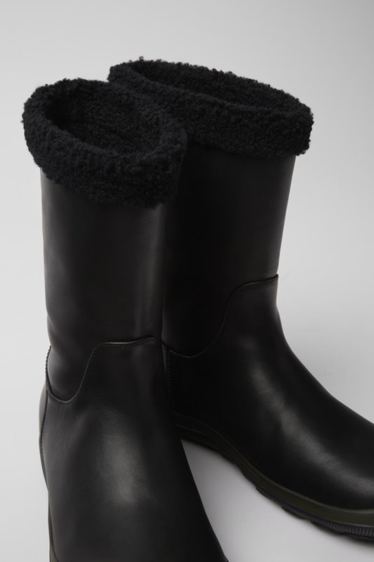 ексклузивни дамски черни кожени ботуши Camper Peu Pista Gore-tex