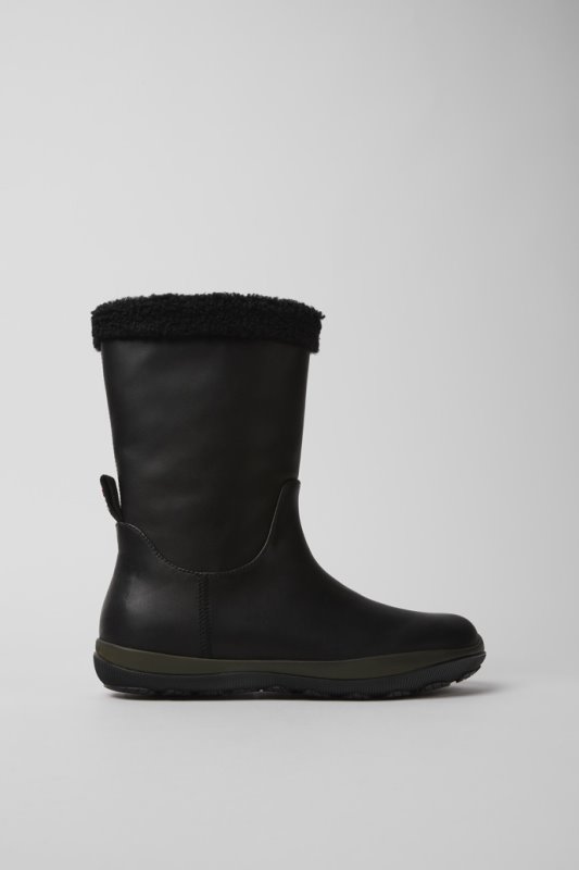 ексклузивни дамски черни кожени ботуши Camper Peu Pista Gore-tex