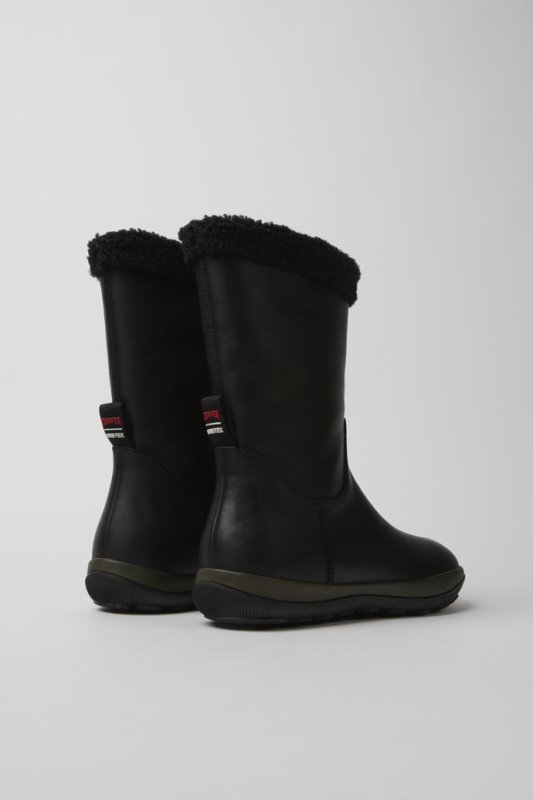 ексклузивни дамски черни кожени ботуши Camper Peu Pista Gore-tex