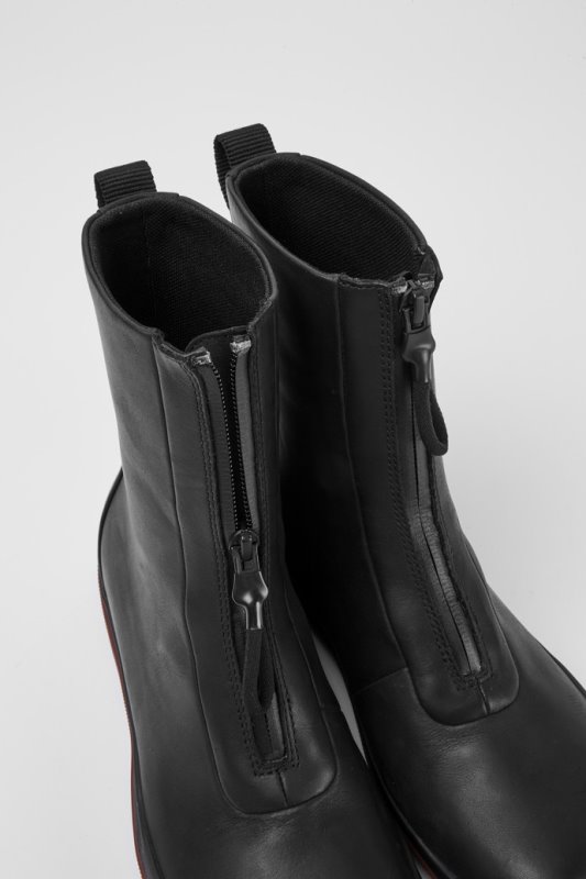 дизайн Peu Pista Gore-tex черни кожени ботуши с цип кемпер
