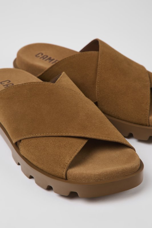 Sandal Brutus кафяви сандали от набук за дамски кемпер новопристигнали