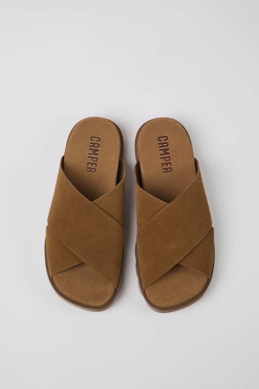 Sandal Brutus кафяви сандали от набук за дамски кемпер новопристигнали