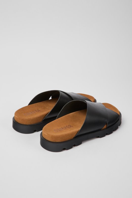 Sandal Brutus черни кожени сандали за дамски кемпер нови постъпления