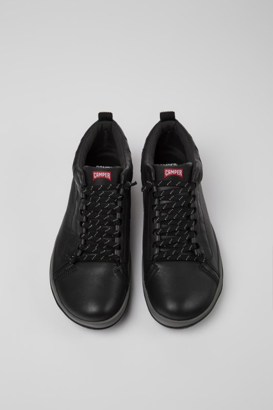 Camper Design Peu Pista Gore-tex черни кожени обувки за мъже