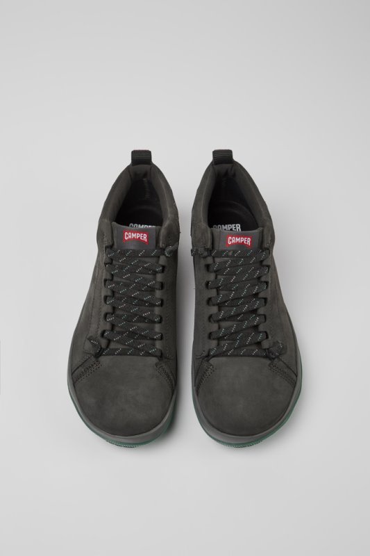 Camper Design Peu Pista Gore-tex сиви обувки от набук за мъже