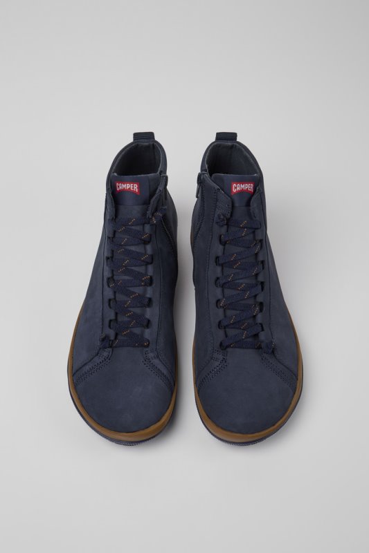 ексклузивни кемпери Peu Pista Gore-tex ботуши от син набук за мъже