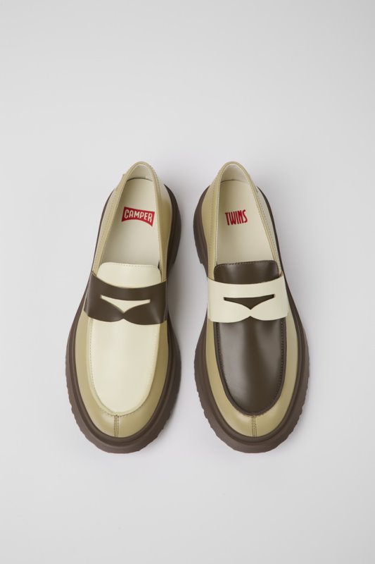 Camper Twins многоцветни кожени мокасини за мъже нови постъпления