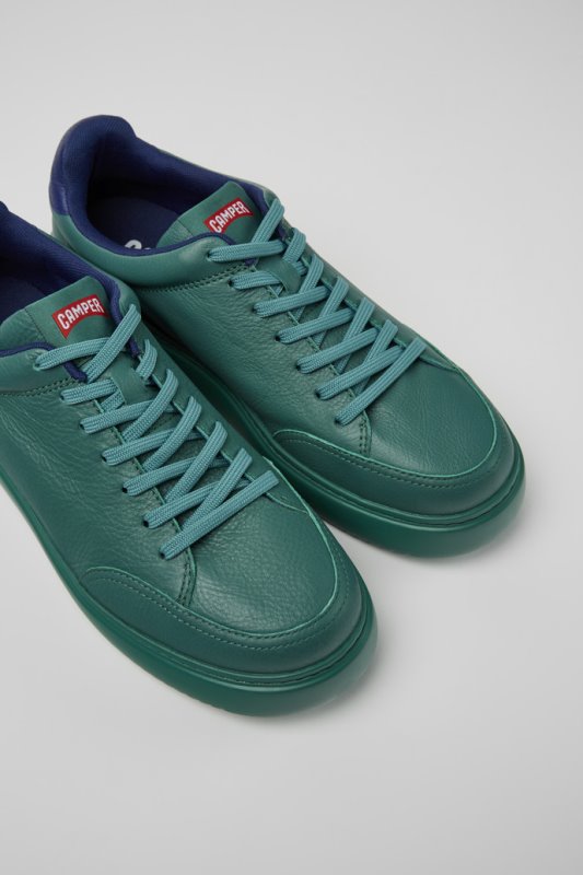 ексклузивни мъжки зелени кожени маратонки Camper Runner K21