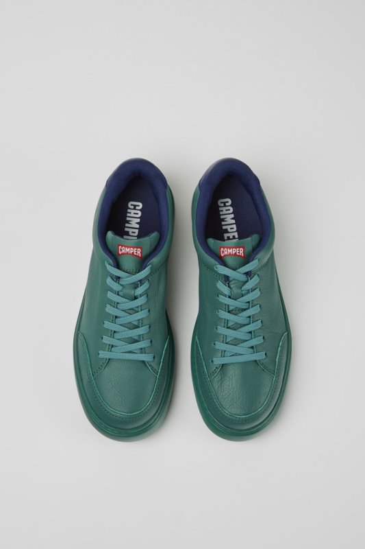 ексклузивни мъжки зелени кожени маратонки Camper Runner K21