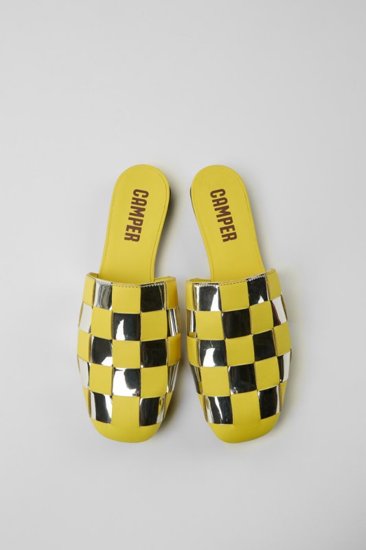 Camper Design Casi Myra жълти и сребристи обувки за жени