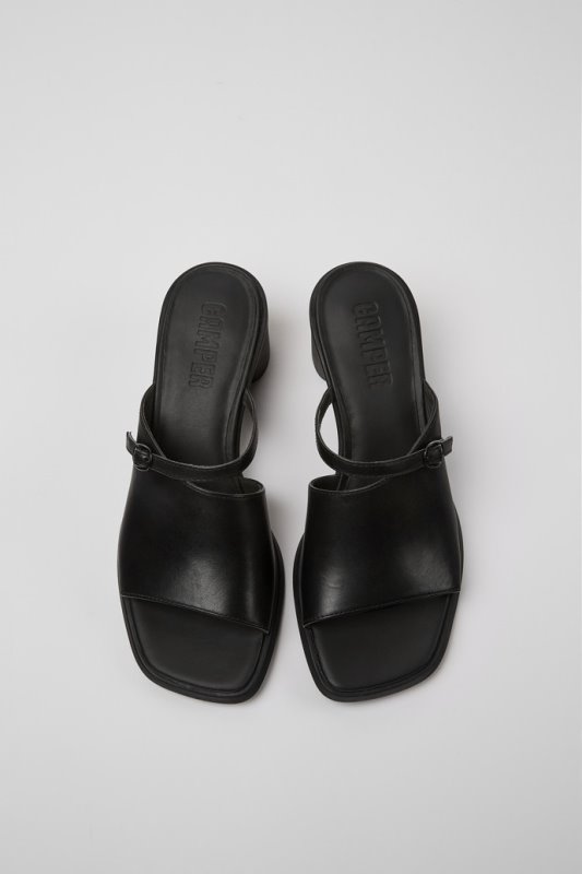 ексклузивни черни кожени сандали Camper Meda за жени