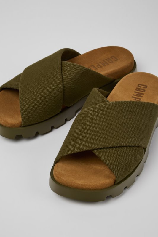 Camper Brutus Sandal зелени рециклирани памучни сандали за мъже нови постъпления