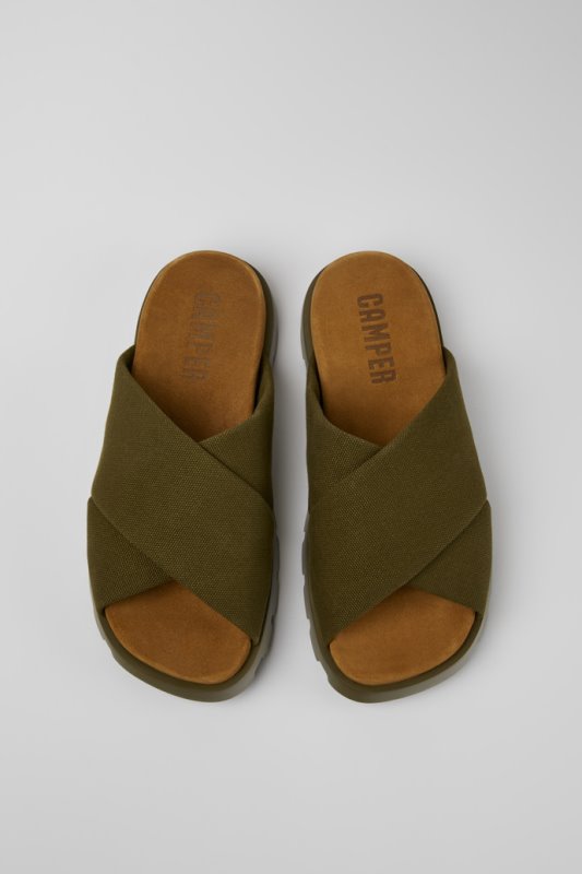 Camper Brutus Sandal зелени рециклирани памучни сандали за мъже нови постъпления