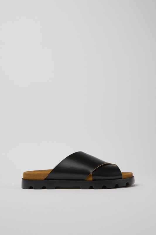 Sandal Brutus черни кожени сандали за мъжки кемпер новопристигнали
