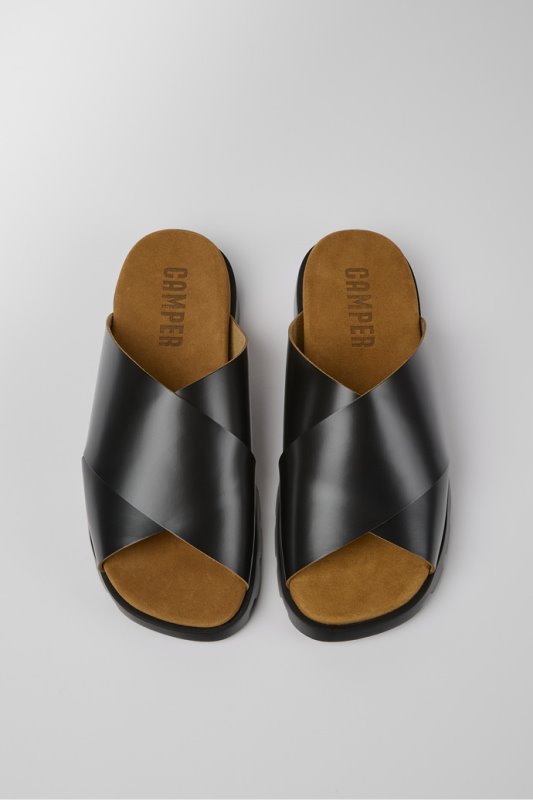 Sandal Brutus черни кожени сандали за мъжки кемпер новопристигнали