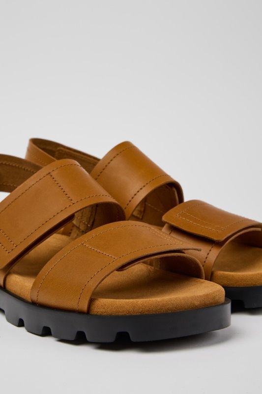 Sandal Brutus кафяви кожени сандали за мъже изключителен кемпер