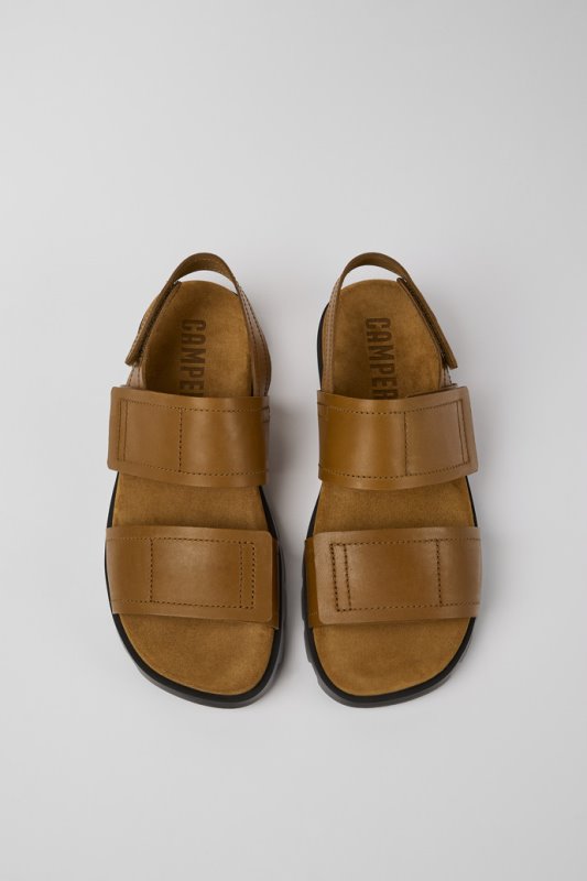 Sandal Brutus кафяви кожени сандали за мъже изключителен кемпер