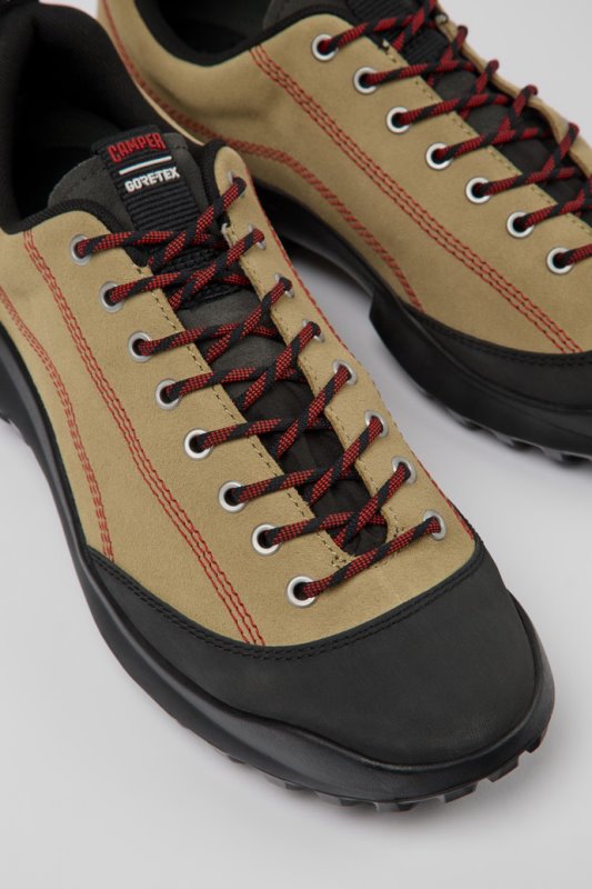 ексклузивни мъжки кецове Crclr Gore-tex бежов набук и текстил